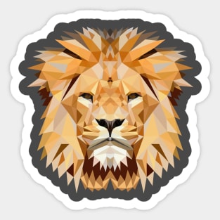 Lion Big Cat Head Polygon Geometric Gift Sticker